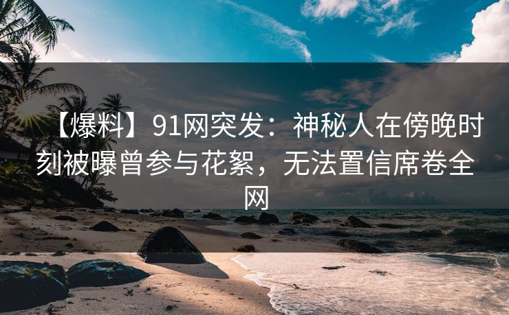 【爆料】91网突发：神秘人在傍晚时刻被曝曾参与花絮，无法置信席卷全网