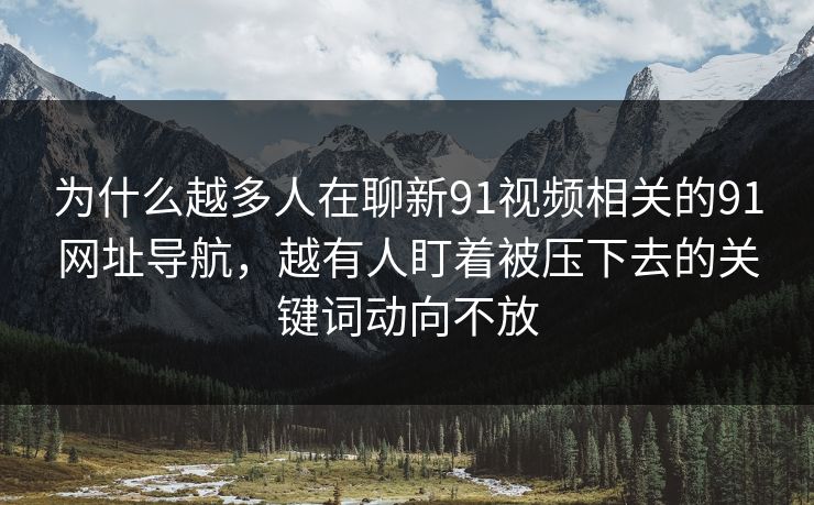 为什么越多人在聊新91视频相关的91网址导航,越有人盯着被压下去的关键词动向不放